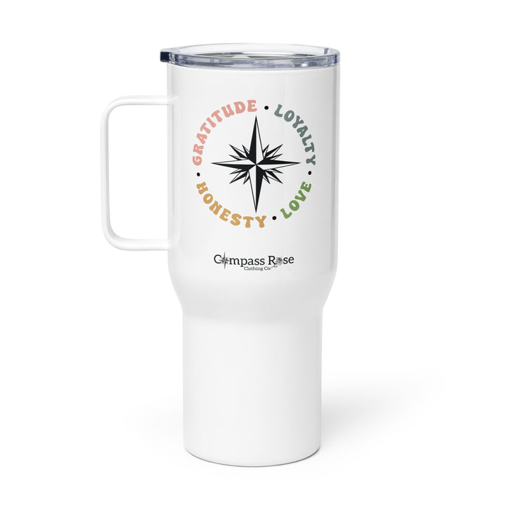 compass rose clothing co travel mug